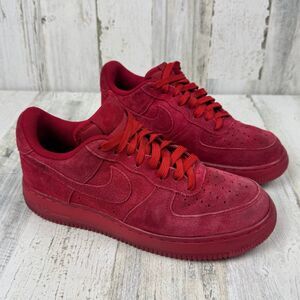 Nike Air Force 07 Red Suede 718152-601 Black Tag Elebeit Men’s Sz 7.5